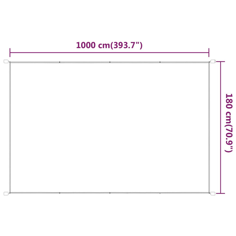 Vertical Awning White 180x1000 cm Oxford Fabric