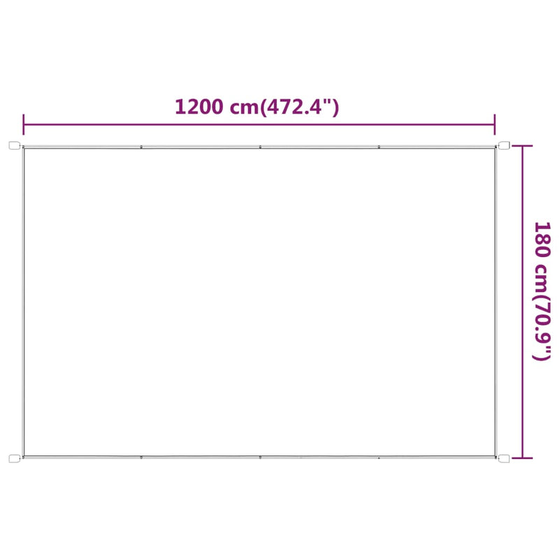 Vertical Awning White 180x1200 cm Oxford Fabric