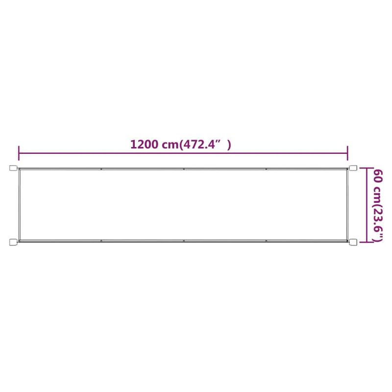 Vertical Awning Taupe 60x1200 cm Oxford Fabric