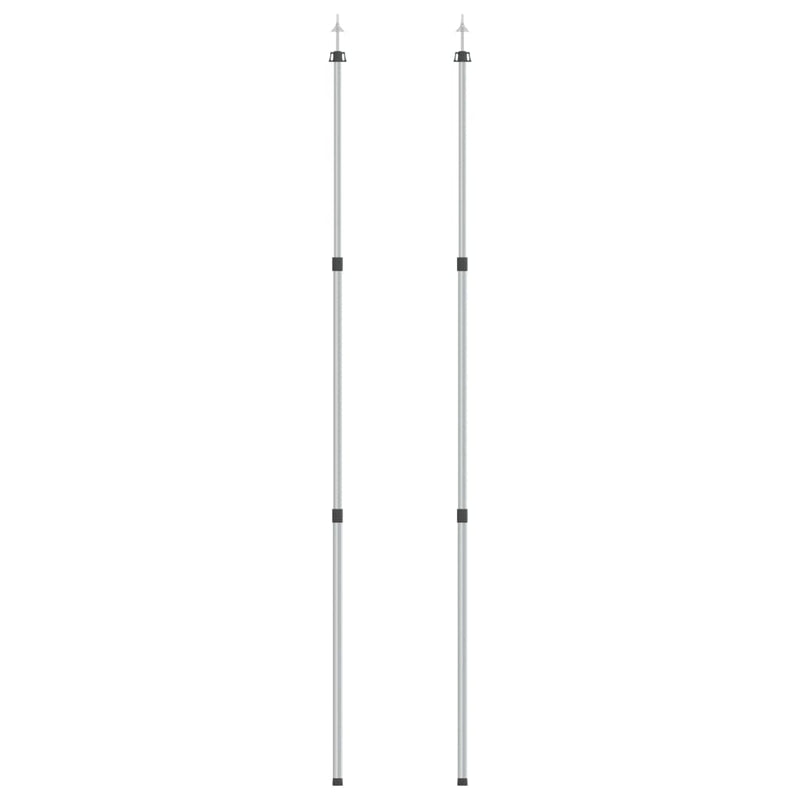 Telescopic Tarp Poles with Length of 102-260 cm 2 pcs Aluminum