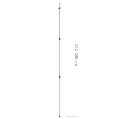 Telescopic Tarp Poles with Length of 102-260 cm 2 pcs Aluminum