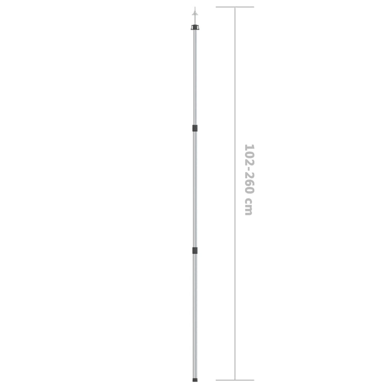 Telescopic Tarp Poles with Length of 102-260 cm 2 pcs Aluminum