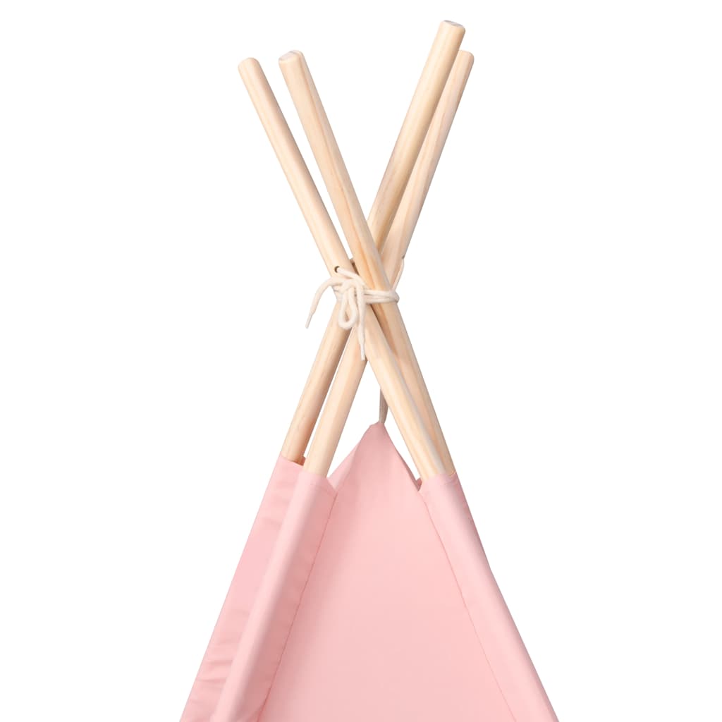 vidaXL Children Teepee Tent with Bag Peach Skin Pink 120x120x150 cm 5