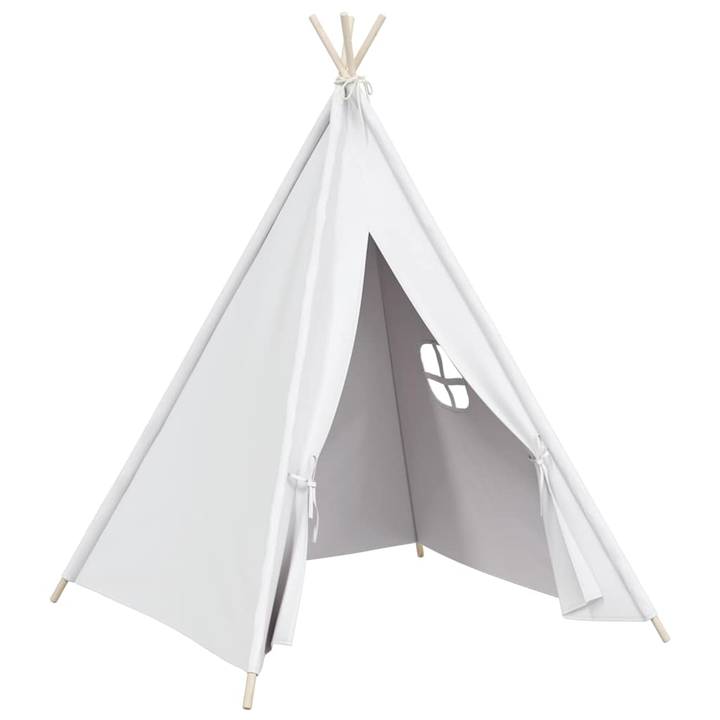 vidaXL Children Teepee Tent with Bag Peach Skin White 120x120x150 cm 2