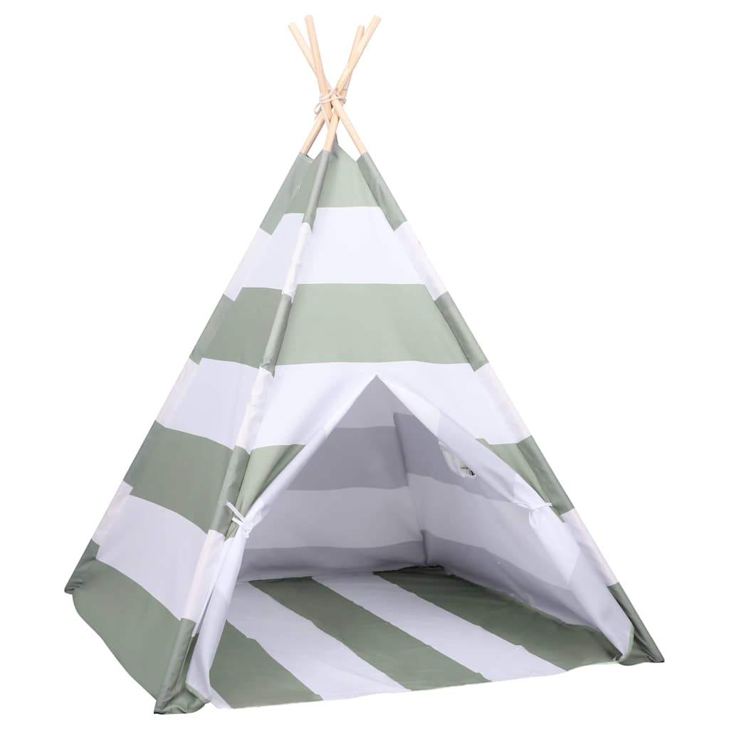 vidaXL Children Tent Grey and White 120 x 120 x 150 cm Solid pine wood 2