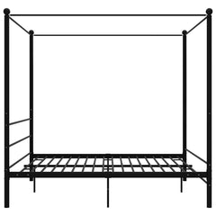 Canopy Bed Frame without Mattress Metal Black 180 x 200 cm