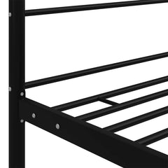 Canopy Bed Frame without Mattress Metal Black 180 x 200 cm