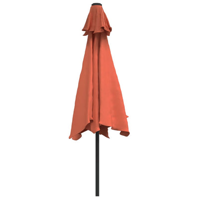 Outdoor Parasol with Metal Pole Terracotta 300 cm