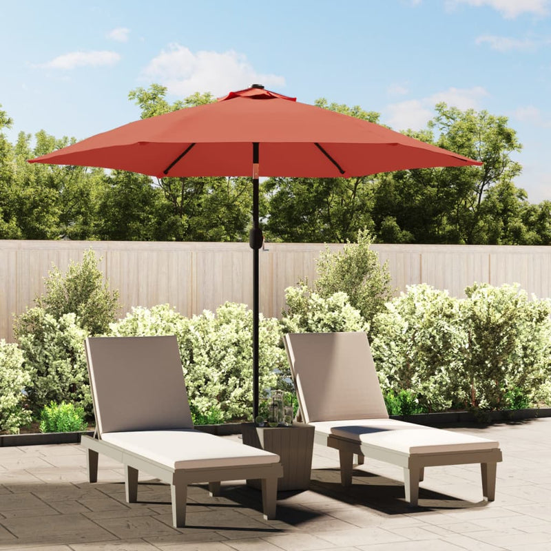 Outdoor Parasol with Metal Pole Terracotta 300 cm