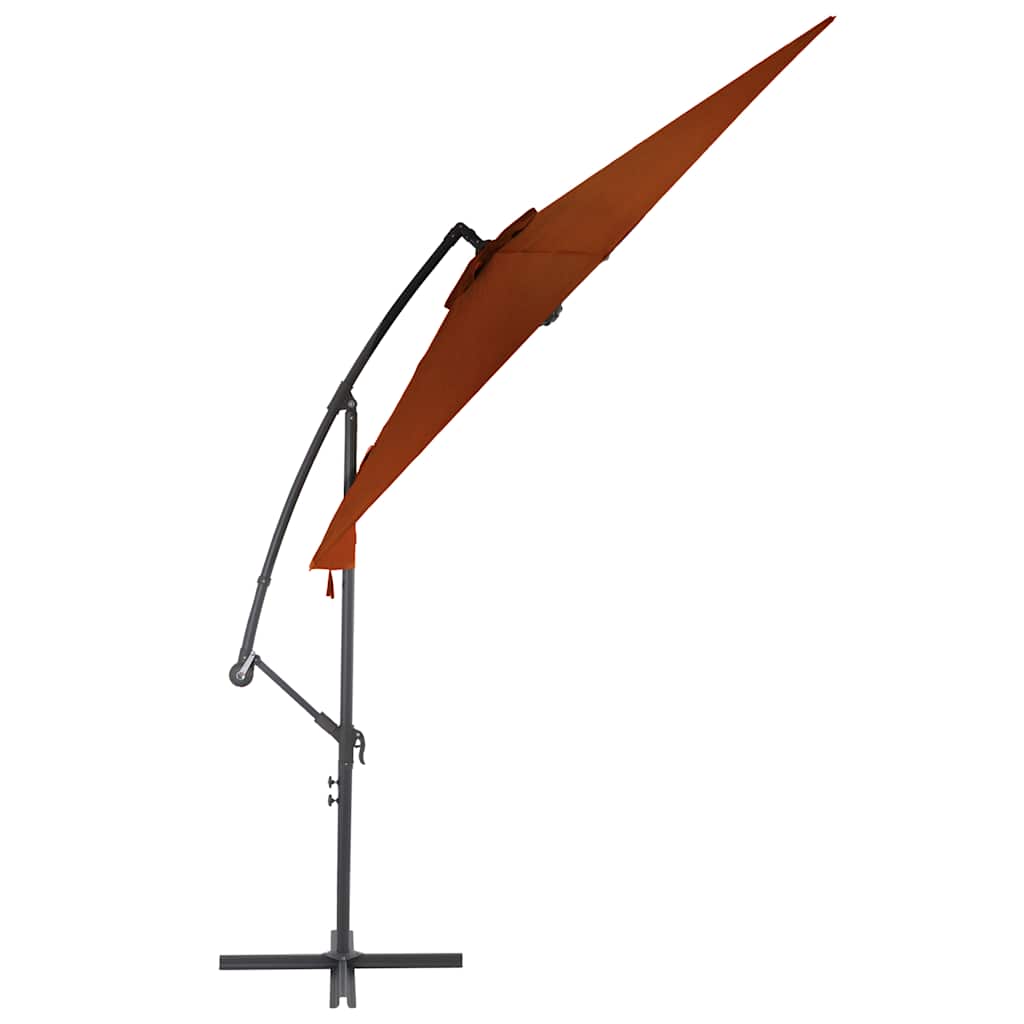 vidaXL Cantilever Garden Parasol with Aluminium Pole Terracotta 300 cm 3