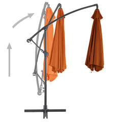 vidaXL Cantilever Garden Parasol with Aluminium Pole Terracotta 300 cm 4