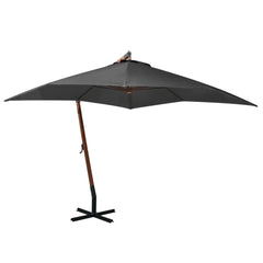 vidaXL Hanging Garden Parasol with Pole Anthracite 3x3 m Solid Fir Wood 1