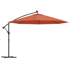vidaXL Cantilever Garden Parasol with LED Lights Terracotta 350 cm 2