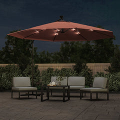 vidaXL Cantilever Garden Parasol with LED Lights Terracotta 350 cm 3