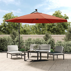 vidaXL Cantilever Garden Parasol with LED Lights Terracotta 350 cm 1
