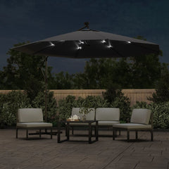vidaXL Cantilever Garden Parasol with LED Lights Black 350 cm 3