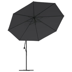 vidaXL Cantilever Garden Parasol with LED Lights Black 350 cm 5