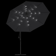 vidaXL Cantilever Garden Parasol with LED Lights Black 350 cm 6