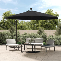 vidaXL Cantilever Garden Parasol with LED Lights Black 350 cm 1
