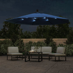 vidaXL Cantilever Garden Parasol with LED Lights Azure Blue 350 cm 3