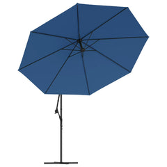 vidaXL Cantilever Garden Parasol with LED Lights Azure Blue 350 cm 5