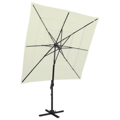 vidaXL 4-Tier Garden Parasol with Aluminium Pole Sand 250x250 cm 1