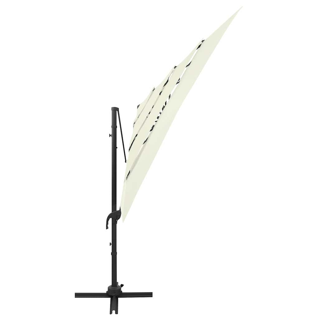 vidaXL 4-Tier Garden Parasol with Aluminium Pole Sand 250x250 cm 2