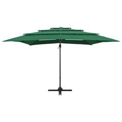vidaXL 4-Tier Garden Parasol with Aluminium Pole Green 250x250 cm 3