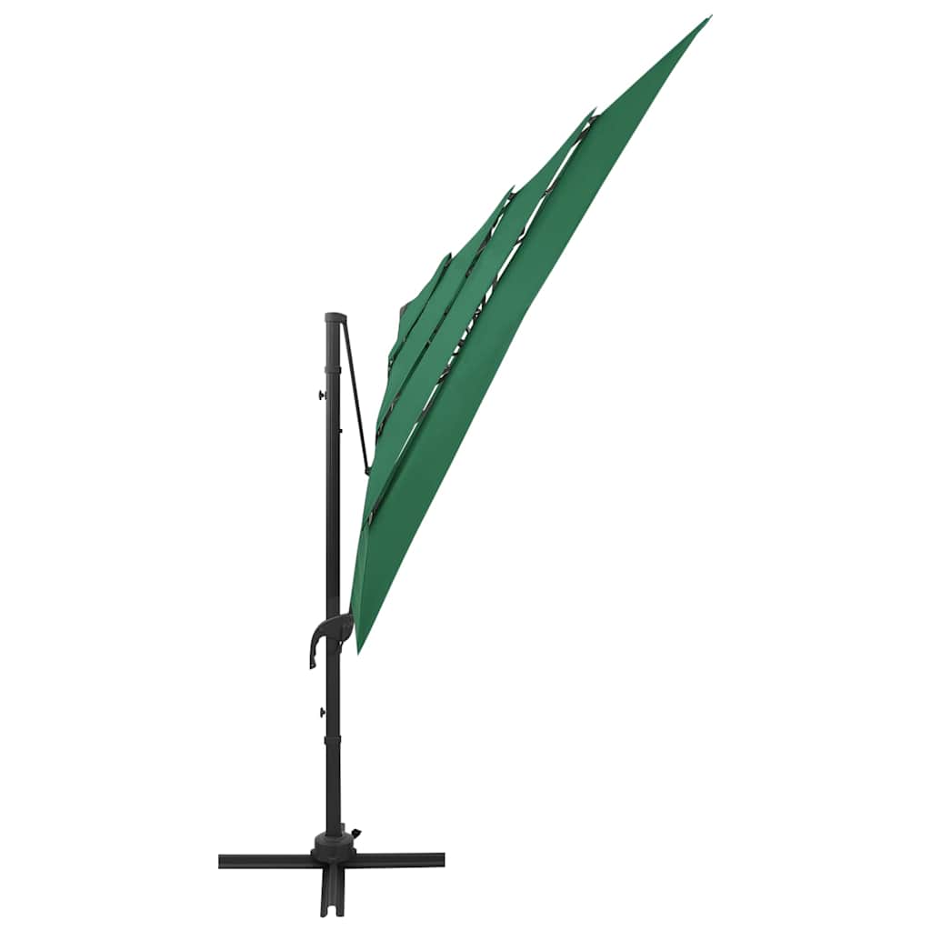 vidaXL 4-Tier Garden Parasol with Aluminium Pole Green 250x250 cm 4