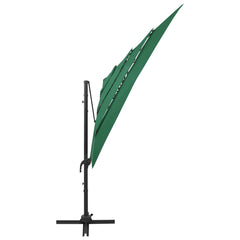 vidaXL 4-Tier Garden Parasol with Aluminium Pole Green 250x250 cm 4