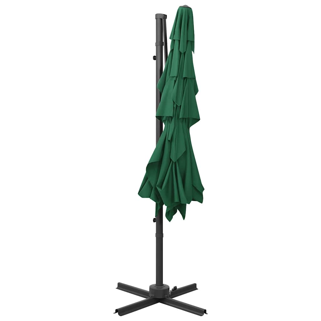 vidaXL 4-Tier Garden Parasol with Aluminium Pole Green 250x250 cm 5