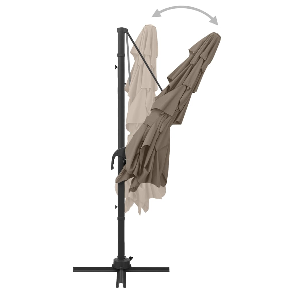 vidaXL 4-Tier Garden Parasol with Aluminium Pole Taupe 250x250 cm 5