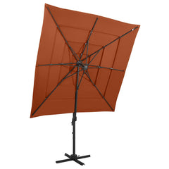 vidaXL 4-Tier Garden Parasol with Aluminium Pole Terracotta 250x250 cm 1