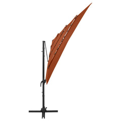 vidaXL 4-Tier Garden Parasol with Aluminium Pole Terracotta 250x250 cm 4