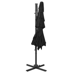vidaXL 4-Tier Garden Parasol with Aluminium Pole Black 250x250 cm 5