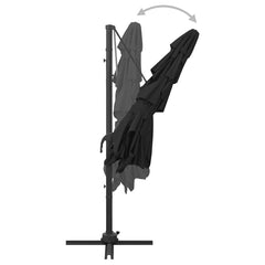 vidaXL 4-Tier Garden Parasol with Aluminium Pole Black 250x250 cm 6