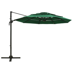 vidaXL 4-Tier Garden Parasol with Aluminium Pole Green 3x3 m 2
