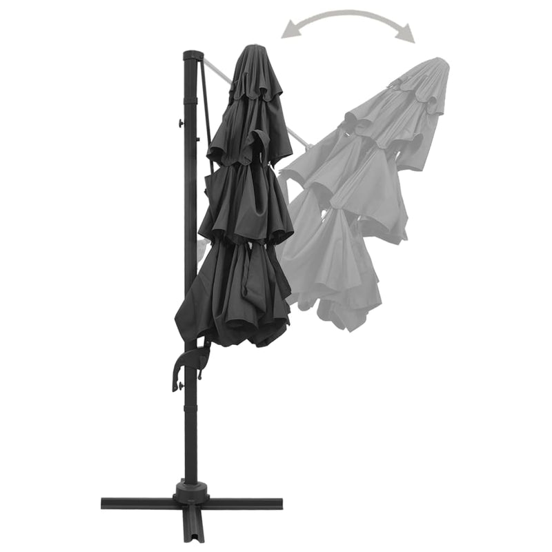 4-Tier Parasol with Aluminium Pole Anthracite 3x3 m