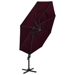 vidaXL 4-Tier Garden Parasol with Aluminium Pole Bordeaux Red 3x3 m 3