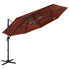 vidaXL 4-Tier Garden Parasol with Aluminium Pole Terracotta 3x3 m 1
