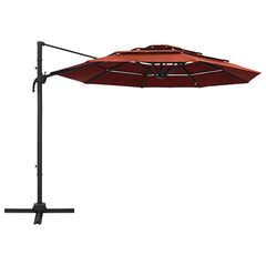 vidaXL 4-Tier Garden Parasol with Aluminium Pole Terracotta 3x3 m 2