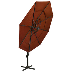 vidaXL 4-Tier Garden Parasol with Aluminium Pole Terracotta 3x3 m 3