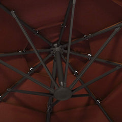 vidaXL 4-Tier Garden Parasol with Aluminium Pole Terracotta 3x3 m 6