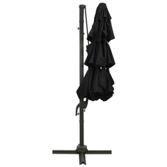 vidaXL 4-Tier Garden Parasol with Aluminium Pole Black 3x3 m 4