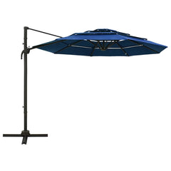 vidaXL 4-Tier Garden Parasol with Aluminium Pole Azure Blue 3x3 m 2