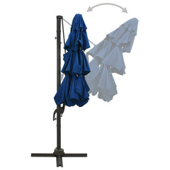 vidaXL 4-Tier Garden Parasol with Aluminium Pole Azure Blue 3x3 m 5