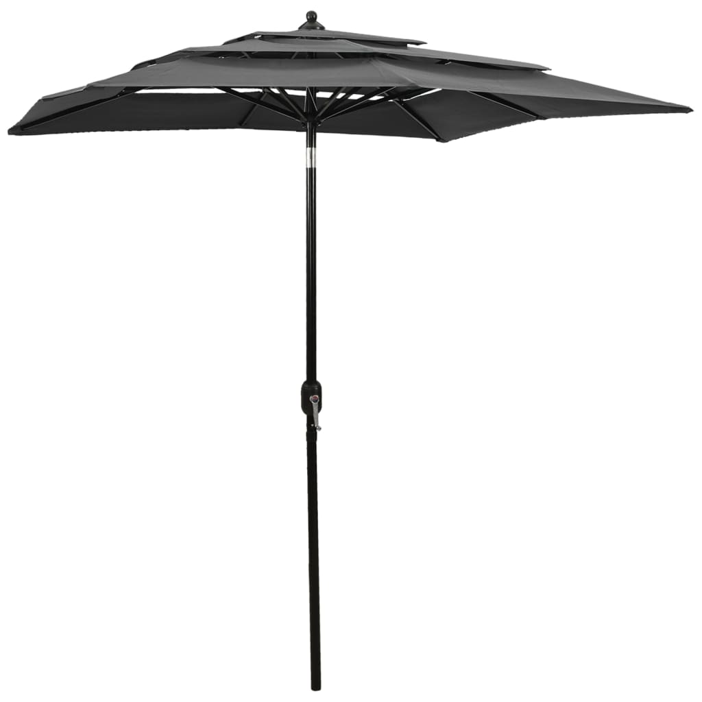 vidaXL Parasol | Anthracite | Polyester | 2x2 m | Foldable | Garden Parasol 1