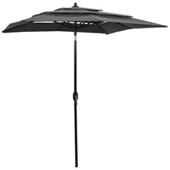 vidaXL Parasol | Anthracite | Polyester | 2x2 m | Foldable | Garden Parasol 1
