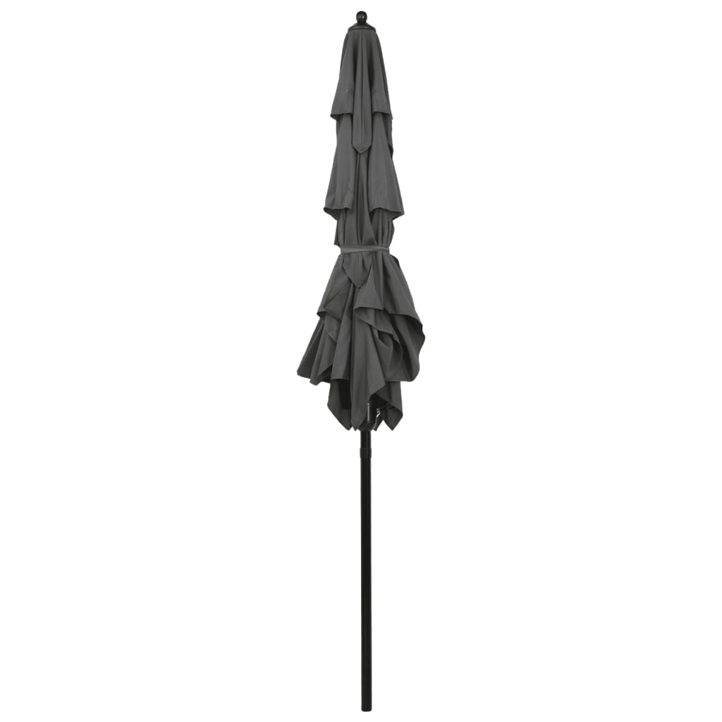 vidaXL Parasol | Anthracite | Polyester | 2x2 m | Foldable | Garden Parasol 4