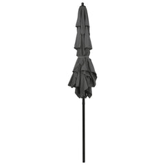 vidaXL Parasol | Anthracite | Polyester | 2x2 m | Foldable | Garden Parasol 4